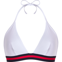 Women Halter Bikini Top Solid - Vilebrequin x Ines de la Fressange White front view