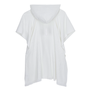 Poncho aus Frottee Weiss Rückansicht