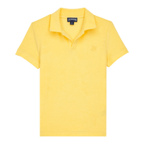 Boys Terry Polo Solid Popcorn front view