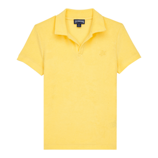 Boys Terry Polo Solid Popcorn front view