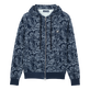 Sudadera con capucha y cremallera con estampado Poulpes Bicolores para hombre Azul marino vista frontal