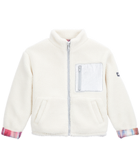 女童高领扎染色织夹克 Off white 正面图