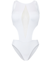 Trikini intero donna con grafica tinta unita Bianco vista frontale