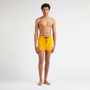 Men Swimwear Short and Fitted Stretch Solid Mango front worn view