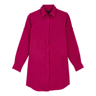 Robe chemise femme unie Pourpre vue de face