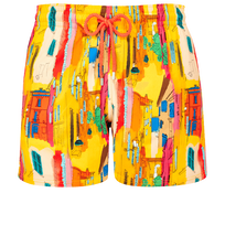 Men Stretch Swim Trunks Sunny Streets Sun front view