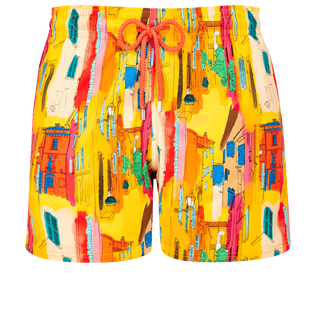 Men Stretch Swim Trunks Sunny Streets Sun front view
