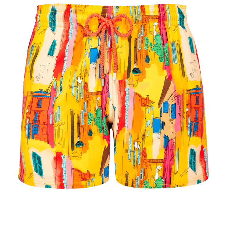 Men Stretch Swim Trunks Sunny Streets - Monrise - Yellow