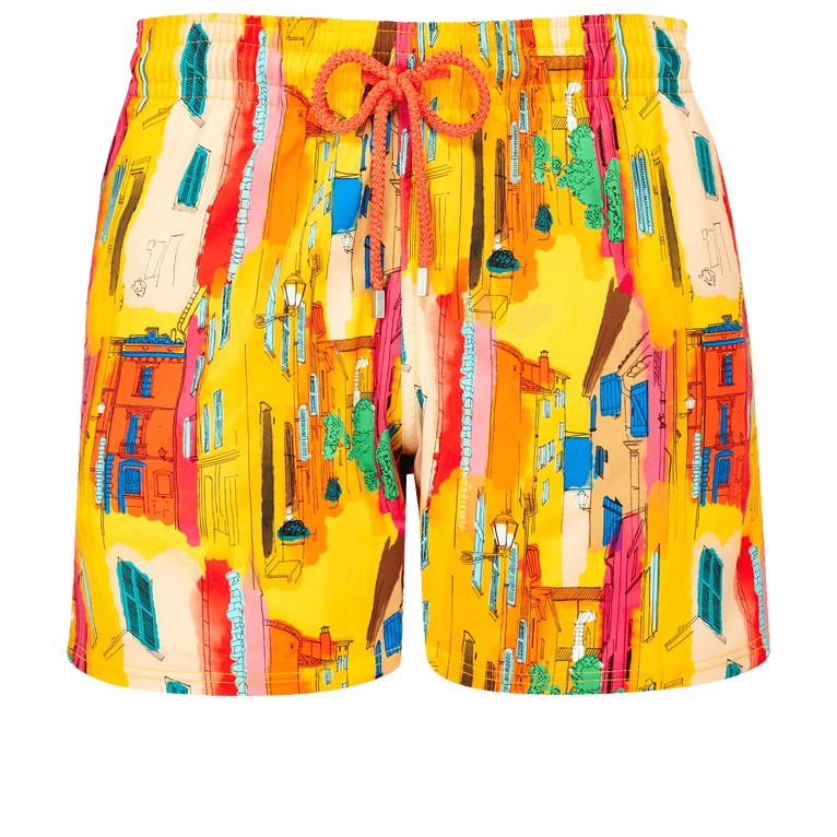 Pantaloncini Da Bagno Uomo Elasticizzati Sunny Streets - Costume Da Bagno - Monrise - Giallo