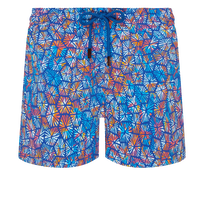 Pantalón corto de baño con estampado Carapaces Multicolores para mujer Mar azul vista frontal