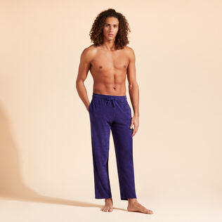 Men Pants Solid Midnight front worn view