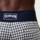 Maillot de bain homme en laine mérinos Carreaux - Vilebrequin x The Woolmark Company Gris/bleu vue de détail 2