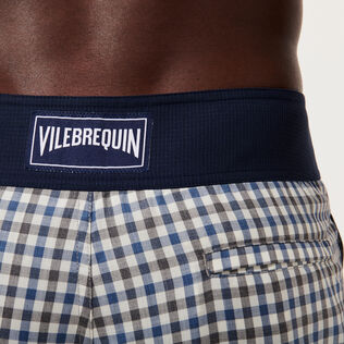 男士 Carreaux 羊毛泳裤 - Vilebrequin x The Woolmark Company Grey/blue 细节视图2