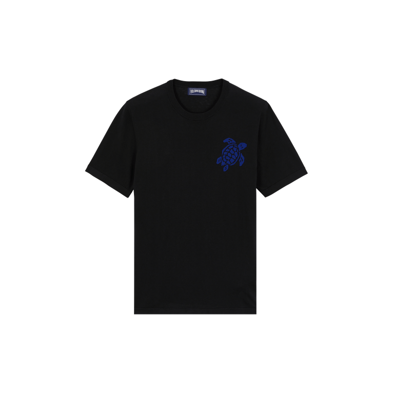 Vilebrequin Men Cotton T-shirt Jacquard Turtle - Cristau - Black - Size XXXL