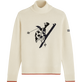 Dolcevita uomo in lana jacquard Off white vista frontale