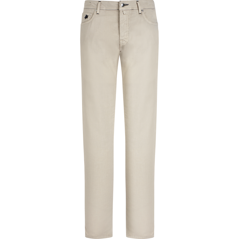 Men 5-pockets Linen Cotton Gabardine Pants Solid - Jeans - Gbetta18 - Beige - Size 38 - Vilebrequin