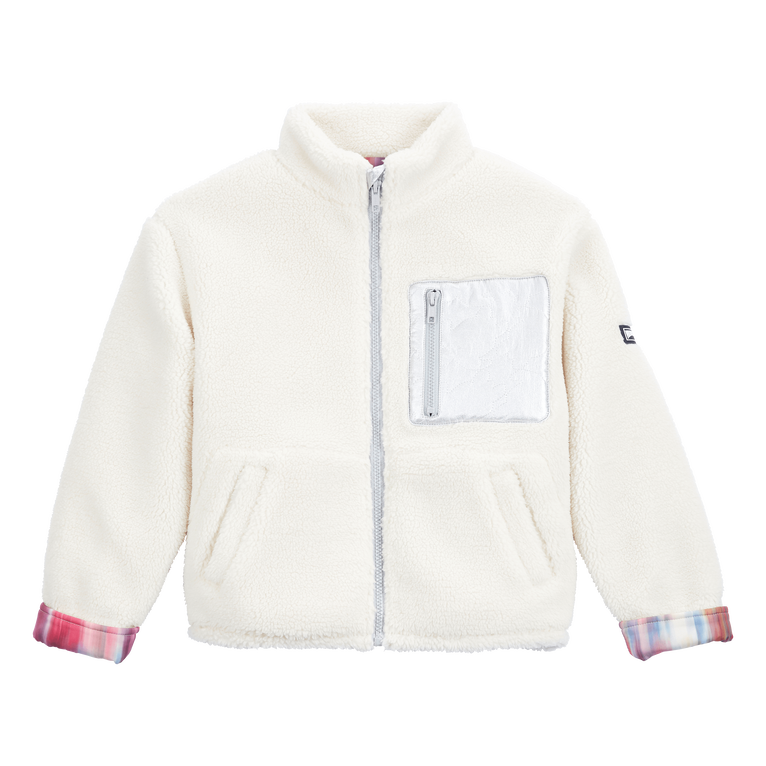 Girls High-neck Jacket Ikat - Gauralee - White