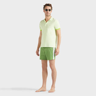 Pantaloncini mare uomo elasticizzati con cintura piatta Color Block Camouplage dettagli vista 1