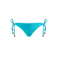 Women Side Tie Bikini Bottom Relief Sparkling Disco green 正面图