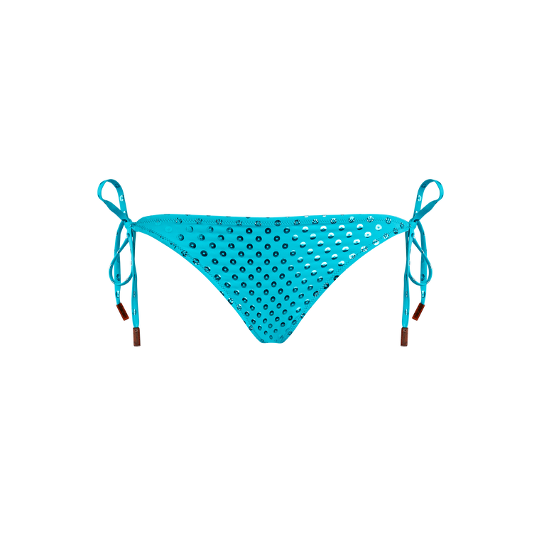 Vilebrequin Side Tie Bikini Bottom Relief Sparkling In Blue