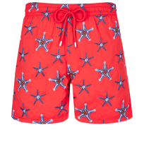 男士 Starfish Dance 刺绣游泳短裤 - 限量版 Poppy red 正面图