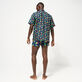 Men Bowling Shirt Linen Tortues Rainbow Multicolor - Vilebrequin x Kenny Scharf Navy details view 1