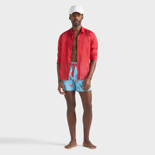 Bañador con bordado Fishy Vibes para hombre Blue topaz detalles vista 1