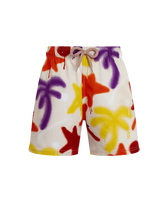 Boys Stretch Swim Shorts Spray Paint - VBQ x Palm Angels Porcelain front worn view