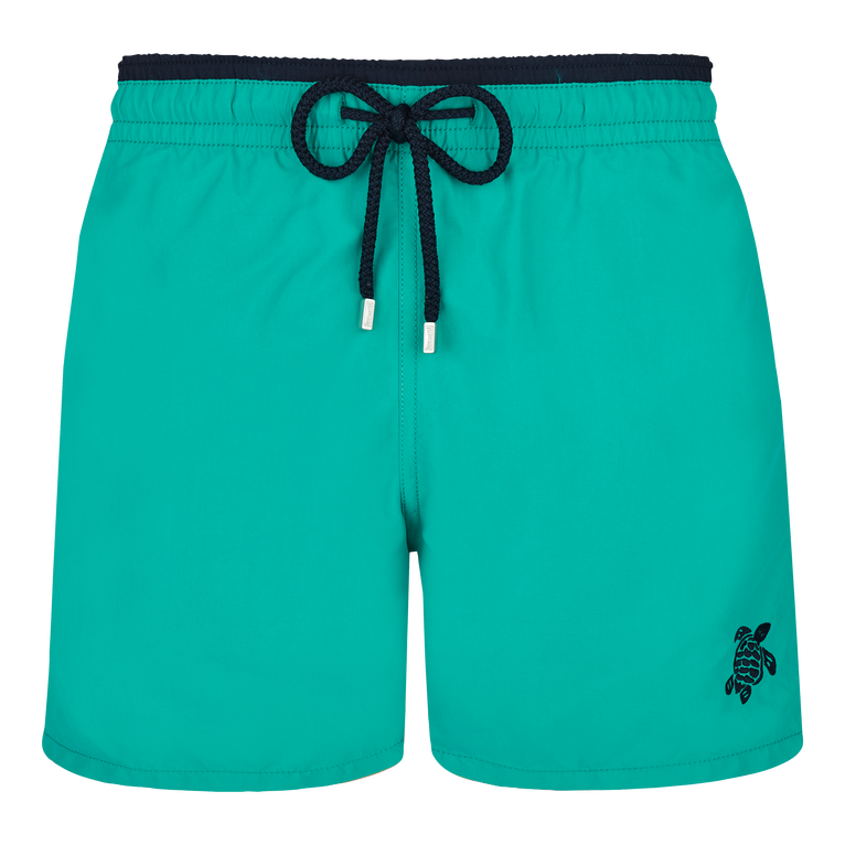 Zweifarbige Solid Bicolore Badeshorts Für Herren - Moka - Grün