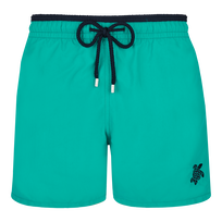 Pantaloncini mare uomo tinta unita Bicolore Tropezian green vista frontale