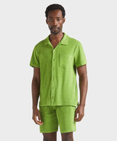 Camisa de bolos en algodón de color liso unisex Camouplage vista frontal desgastada