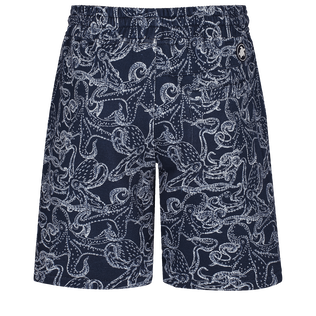 Bermuda en coton homme Poulpes Bicolores Bleu marine vue de dos