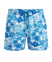 Bañador elástico con estampado Tahiti Flowers para hombre Blanco vista frontal