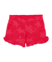 Pantalones cortos de felpa con estampado Rondes des Tortues para niña Grosella vista frontal