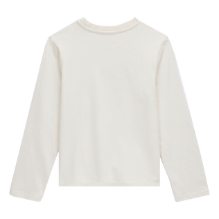 Girls Cotton T-shirt Turtles Flowers Off white back view