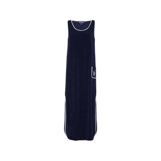 女士 VBQ 花纹毛圈布背心裙 Navy 正面图
