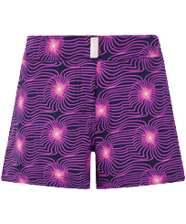 Pantalón corto de baño con cintura plana y estampado Hypno Shell para mujer Azul marino vista frontal