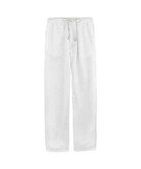 Hombre Autros Liso - Men Linen Pants Solid, Blanco vista frontal