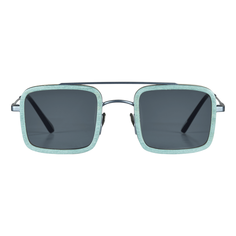 White Tulipwood Men Sunglasses - Vbq X Shelter - Sunglasses - Valentin - Blue - Size OSFA - Vilebrequin