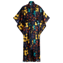 Women Silk Kimono Blurred Navy front view