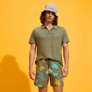 Pantaloncini mare uomo ricamati Ronde Tortues Multicolores - Edizione limitata Olivier dettagli vista 2