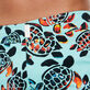 Men Flat Belt Stretch Swim Shorts Screen Turtles Lagoon details view 1