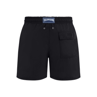 Men Swim Trunks Solid Black back view