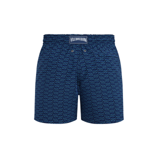 Men Wool Swim Shorts Fish Net Navy back view