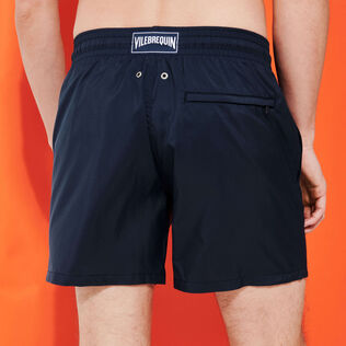 Men Swim Trunks Ultra-light and packable Solid Navy back worn view