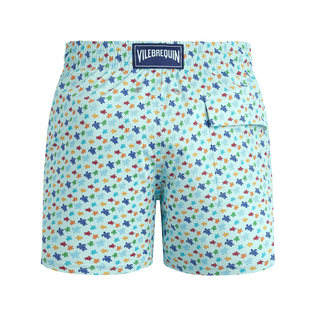 Men Stretch Short Swim Trunks Micro Ronde Des Tortues Rainbow Pacific back view