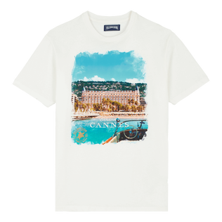 Cannes T-Shirt aus Baumwolle für Herren Off white Vorderansicht