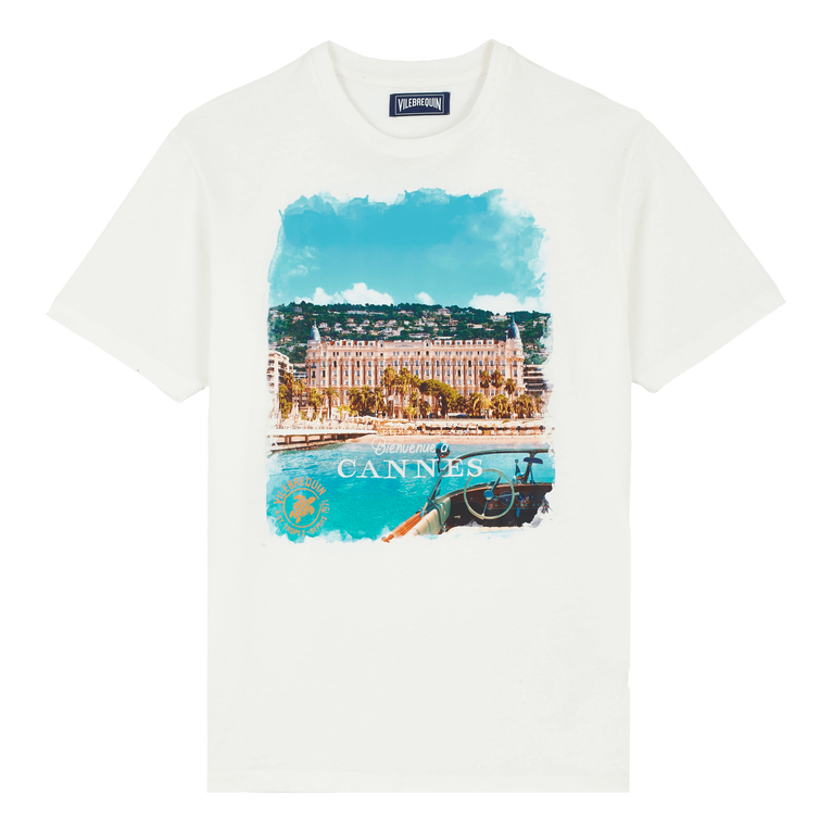 Men Cotton T-shirt Cannes - Portisol - White - Size XXXL - Vilebrequin