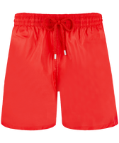 男士纯色超轻便携式泳裤 Poppy red 正面图