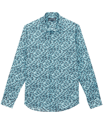Camicia unisex leggera in voile di cotone Gulf Stream Thalassa vista frontale